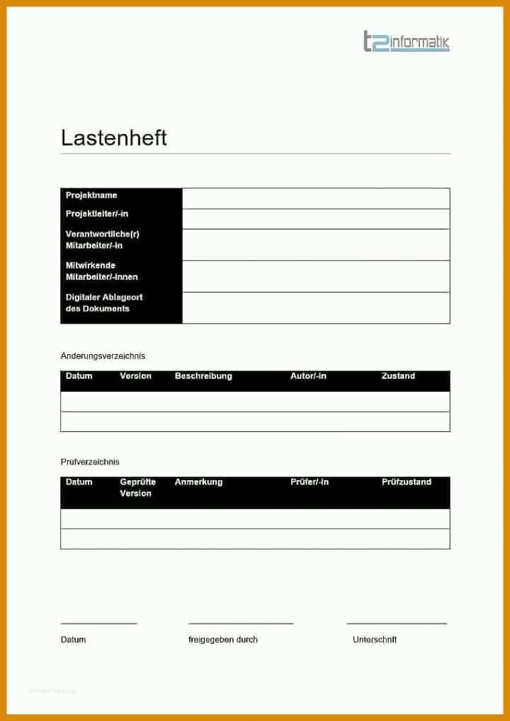 Bemerkenswert Vorlage Lastenheft 760x1075