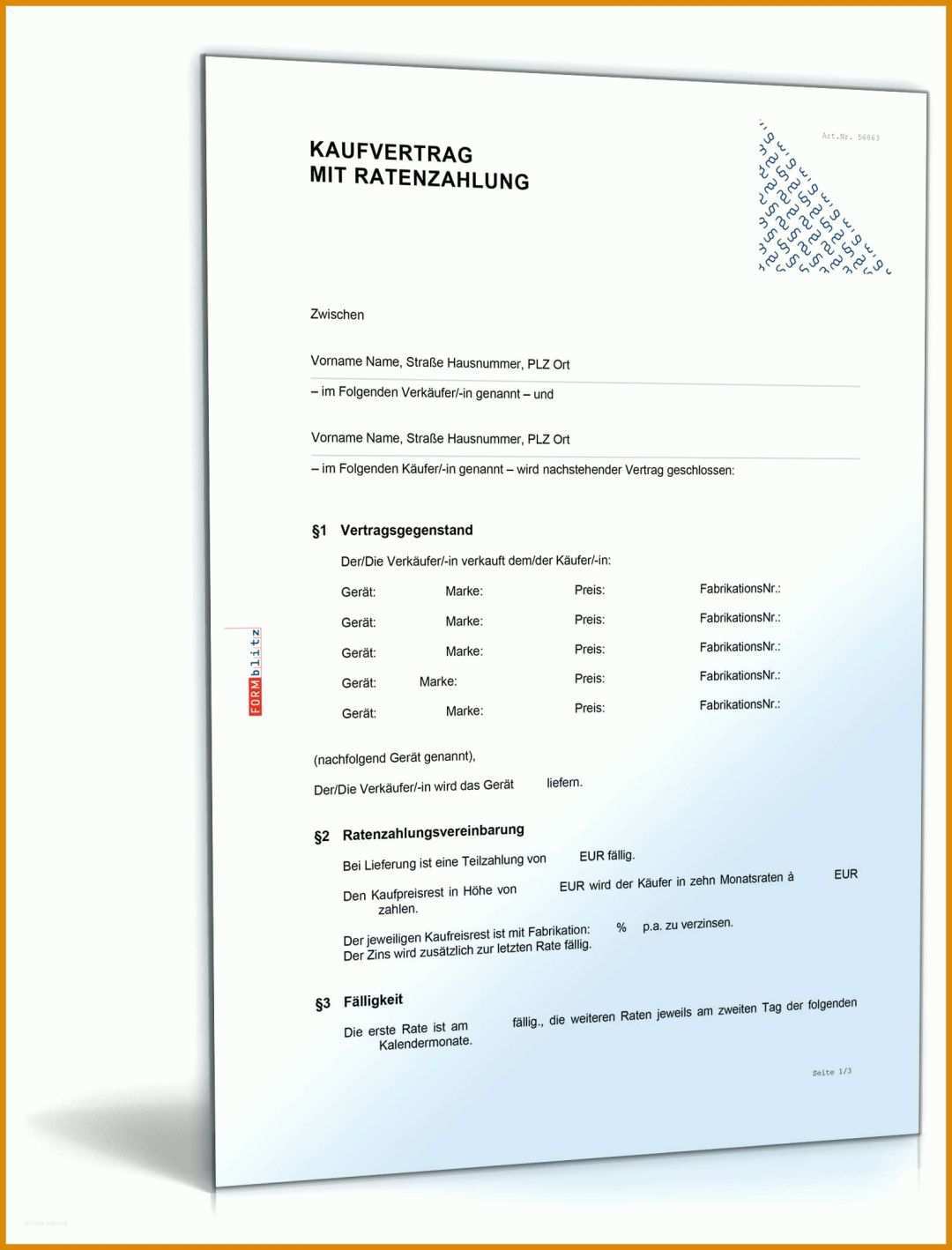 Überraschen Ratenzahlung Muster Vorlage 1600x2100