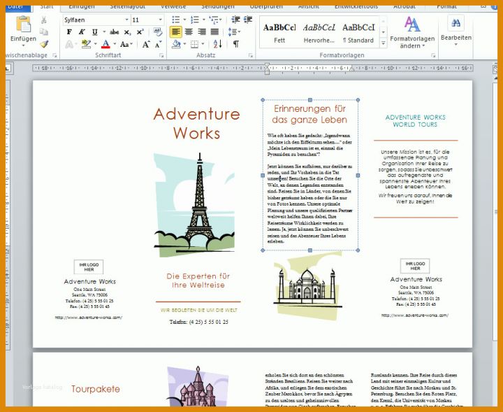 Broschüre Vorlage Word Broschueren Vorlagen Kostenloser