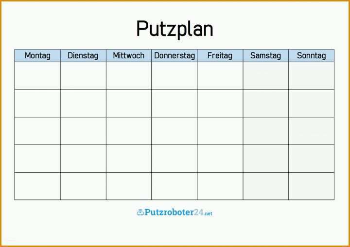 Staffelung Reinigungsplan Excel Vorlage 2480x1753