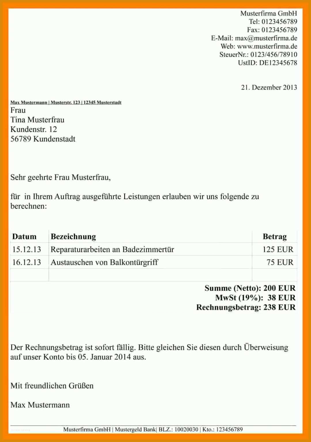 Überraschend Vorlage Rechnung Privat 1172x1664