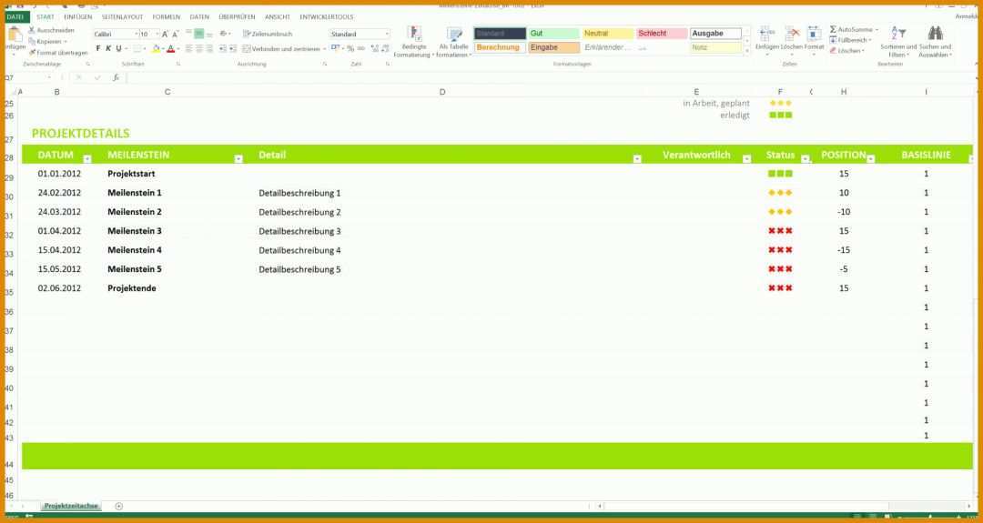 Ausnahmsweise Meilensteinplan Excel Vorlage 1920x1023