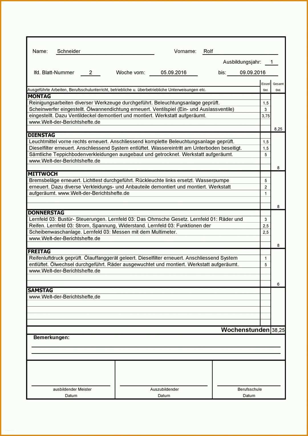 Modisch Berichtsheft Dachdecker Vorlage 2478x3506