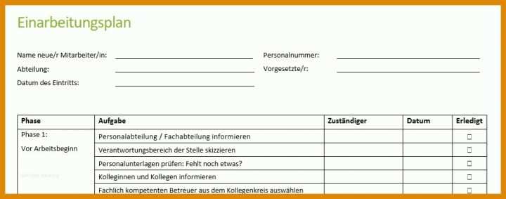 Angepasst Einarbeitungsplan Neuer Mitarbeiter Vorlage Kostenlos 970x381