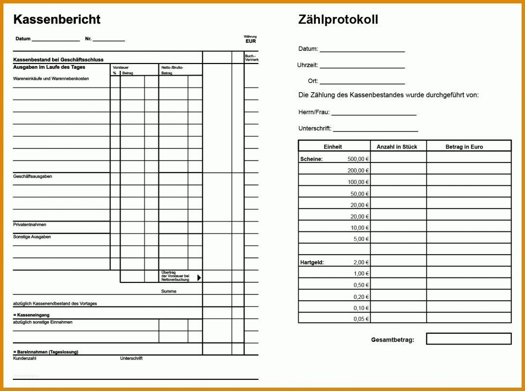 Auffällig Kassenbericht Vorlage Pdf 1546x1154