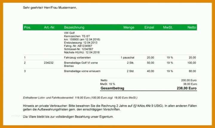 Einzahl Rechnung Miete Vorlage 788x468