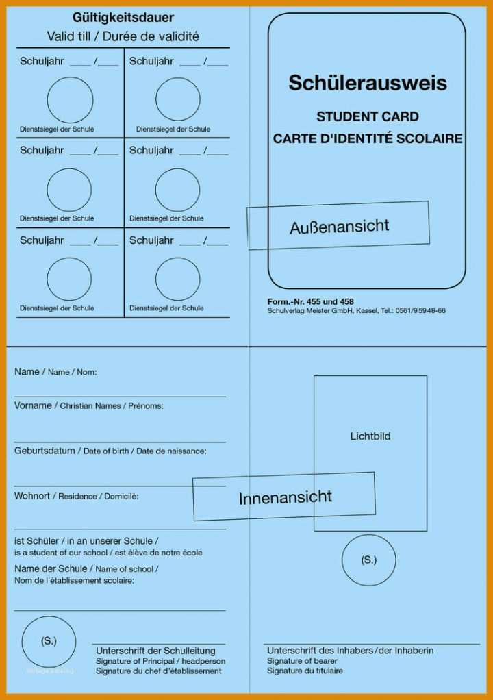 Spezialisiert Schülerausweis Vorlage 761x1080