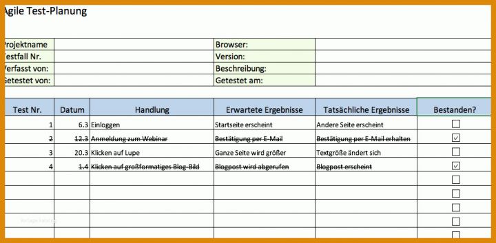 Testplan Vorlage Excel Besten Excelvorlagen Fur Agiles Projektmanagement