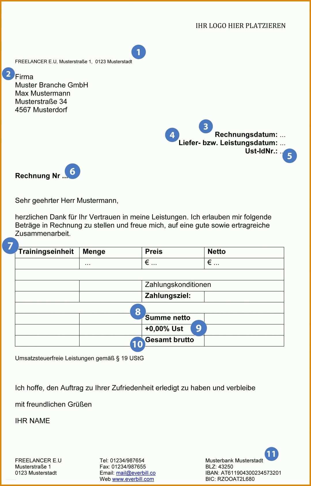 Außergewöhnlich Vorlage Rechnung Privat 2172x3388