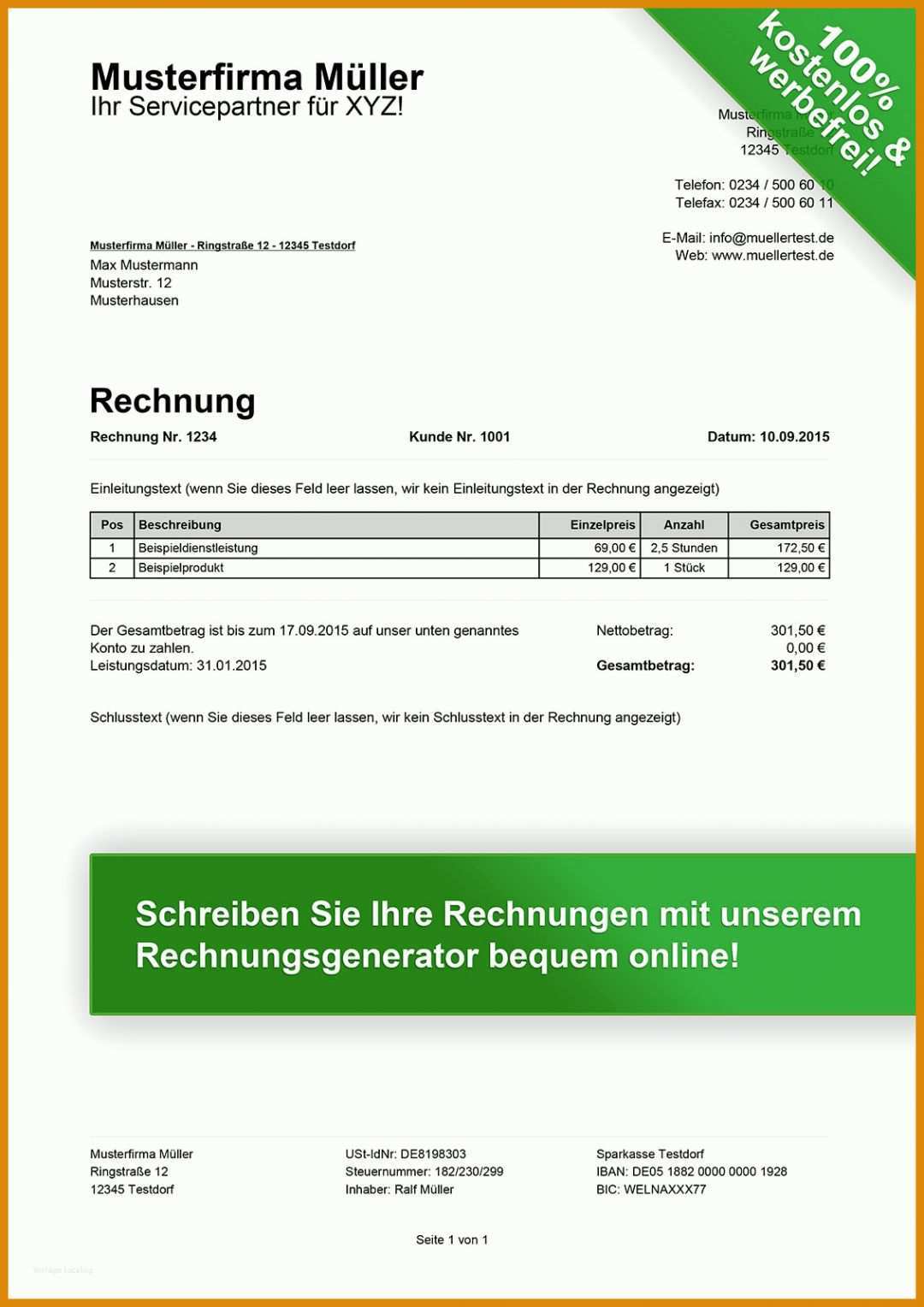 Limitierte Auflage Vorlage Rechnung Schreiben Kostenlos 1131x1600