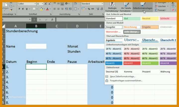 Erstaunlich Vorlage Stundennachweis Excel 800x480