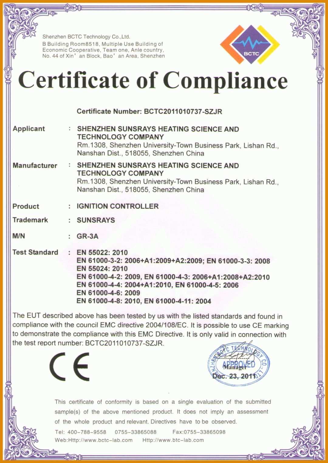 Einzigartig Certificate Of Compliance Vorlage 1168x1648