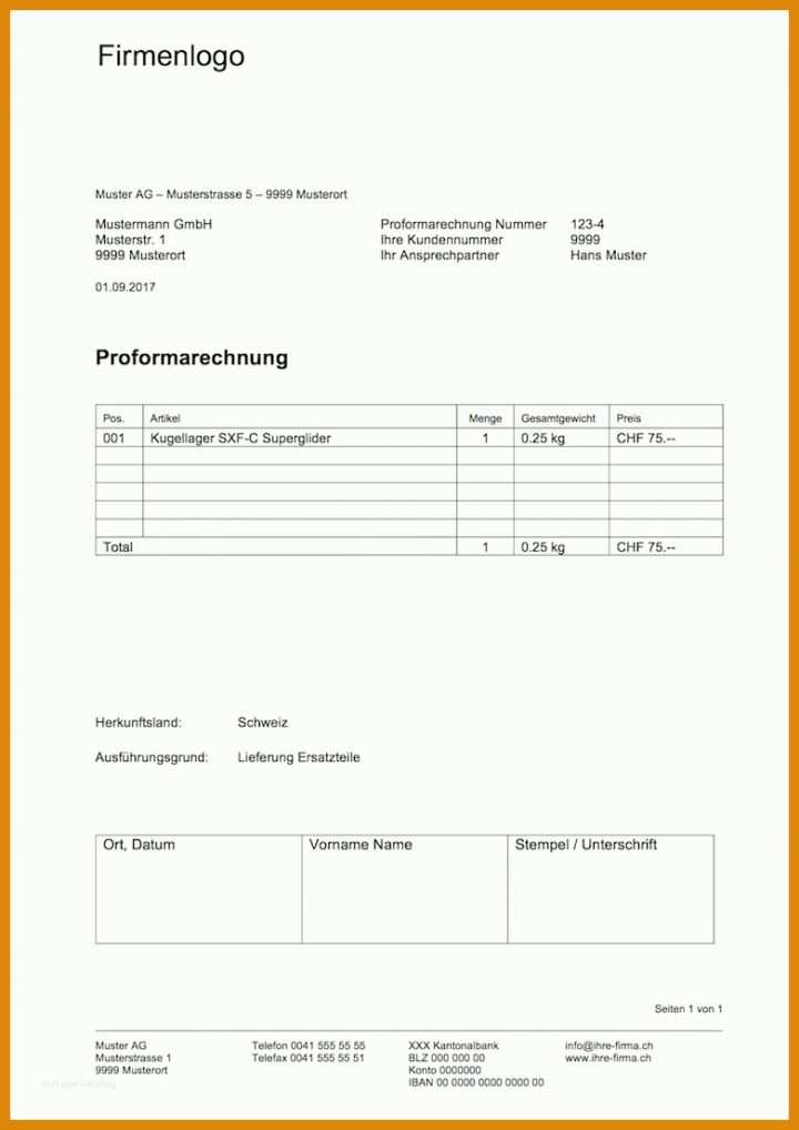 Toll Proforma Rechnung Vorlage 781x1104