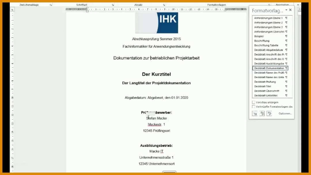 Wunderschönen Projektantrag Fachinformatiker Systemintegration Vorlage 1280x720