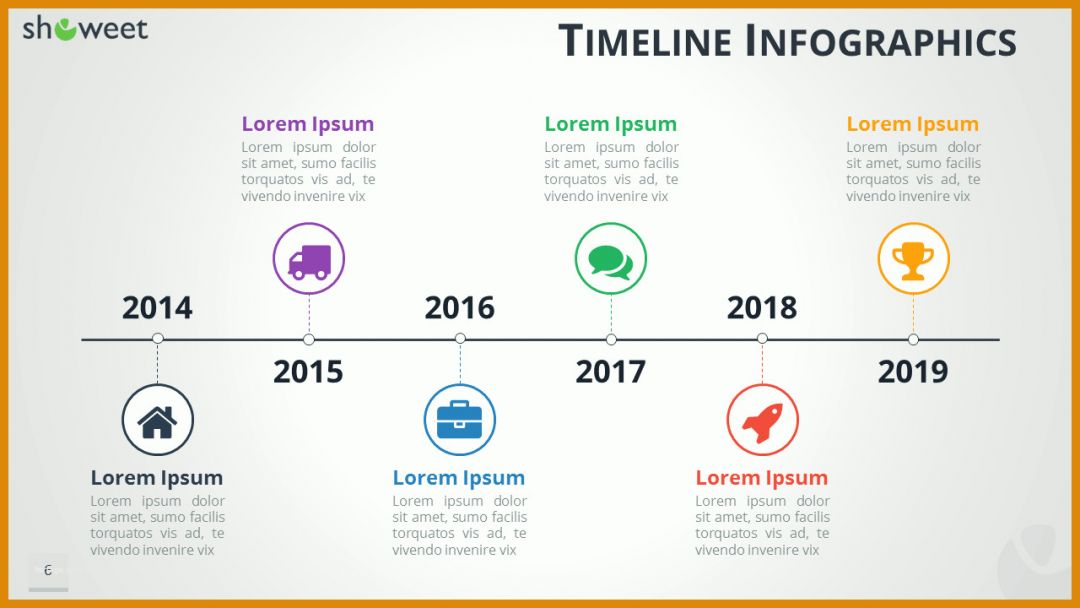 Modisch Timeline Powerpoint Vorlage 1280x720