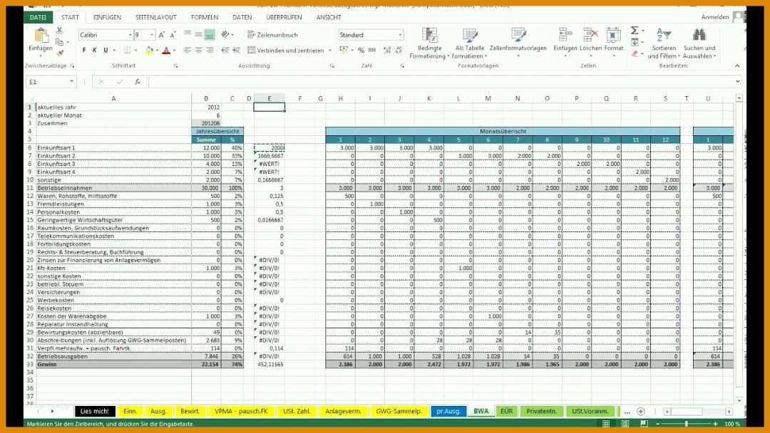 Neue Version Prognoserechnung Excel Vorlage 1280x720