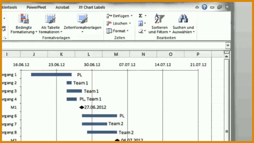 Angepasst Projektplan Gantt Diagramm Excel Vorlage 1280x720