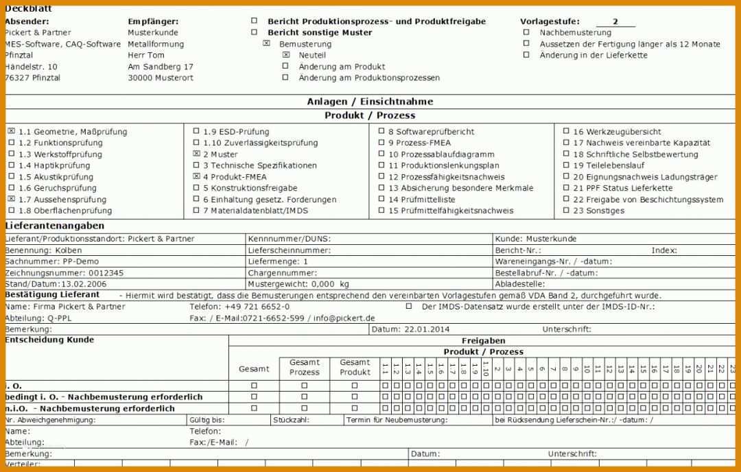 Rühren Erstmusterprüfbericht Vorlage 1288x821