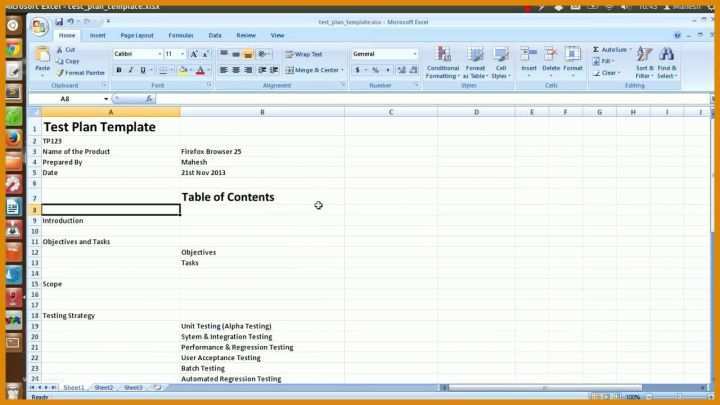Ausgezeichnet Testplan Vorlage Excel 1280x720