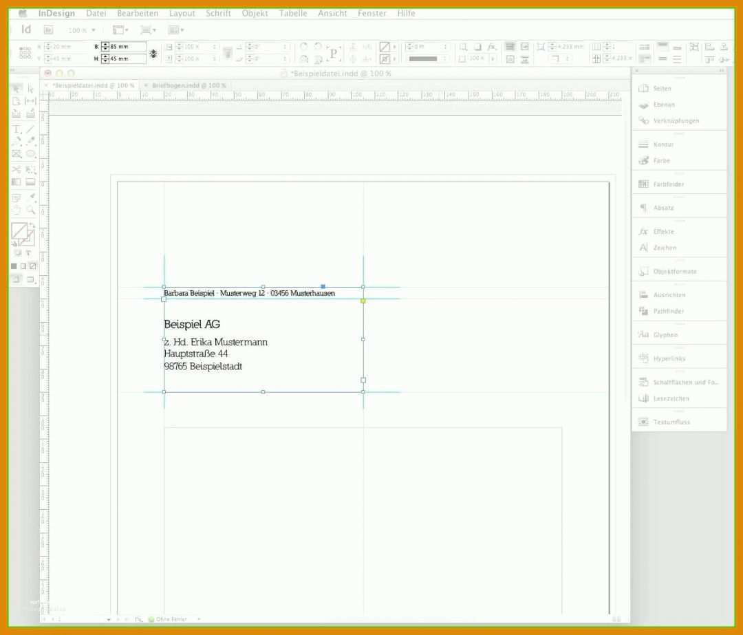 Großartig Briefbogen Vorlage Indesign Muster Vorlagen Kostenlos Herunterladen