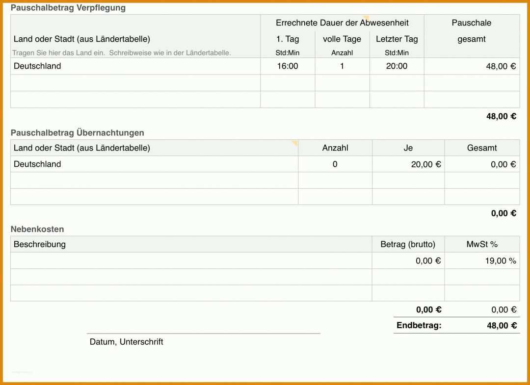 Modisch Reisekostenabrechnung Vorlage 1862x1354