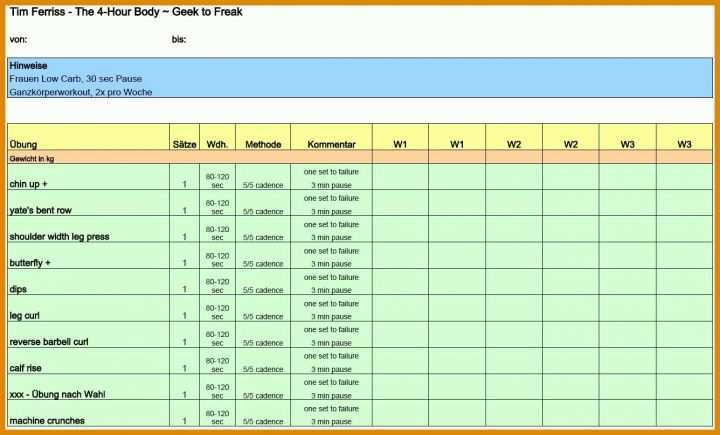 Spezialisiert Trainingsplan Leere Vorlage 1336x808