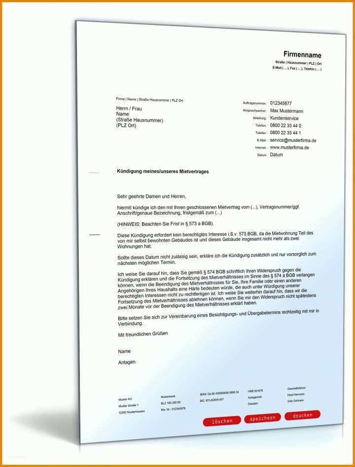 Unvergesslich Kündigung Mietvertrag Vorlage Pdf 1600x2100